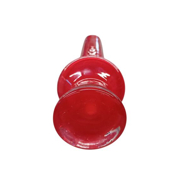 Marquis by Waterford Ruby Red Samba Crystal 12” Bud Vase Clear Base Art Glass - Picture 4 of 4